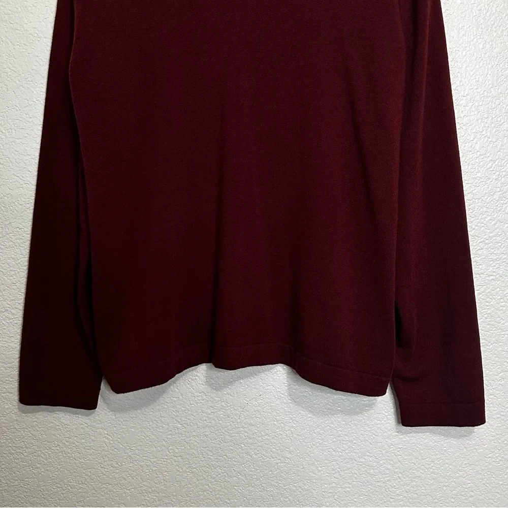 Banana Republic Stretch Merino Blend Maroon Men's Long Sleeves Polos, Size XL